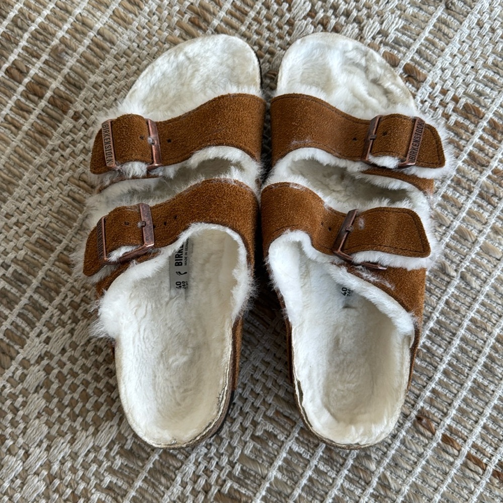 Shearling lined Birkenstock Sandals